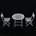 1/12 White Round Table Chairs Model Set table chair set as described