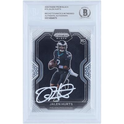 Jalen Hurts Philadelphia Eagles Autographed 2020 Panini Prizm Black #PB-19 Beckett Fanatics Witnessed Authenticated Rookie Card