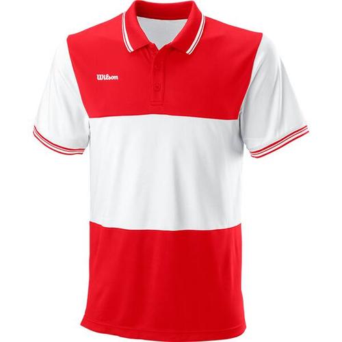 WILSON Herren Polo TEAM II POLO Team Red, Größe L in Rot