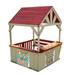 Wooden Playhouse for Kids Outdoor - Funphix Backyard Playhouse with Bench Sandbox Tic Tac Toe Roof & Doors - ASTM Certified & Easy to Assemble Kids Outdoor Playset Made of Durable Cedar Wood