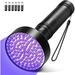 UV Torch Light 100 LED Black Light UV Flashlight UV Flashlight Pet Urine Stains Detector Ultra Bright Black Light Detector for Pet Stains Carpets Floorsï¼ˆ1pcs-Blackï¼‰