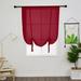 Yipa Tie Up Roman Shades Window Curtains Adjustable Window Treatment Rod Pocket Window Drapes Slot Top Curtain Panel Sheer Kitchen Valance Voile Cafe Scarf Red 23.6 Width x55 Length 1-Panel