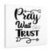 Scripture Walls Pray Wait Trust Arrow Bible Verse Canvas Christian Wall Art Ready to Hang Unframed