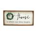 Parisloft Home is Where Our Story Begins Rustic Wood Sign with Wreath Farmhouse Wall Decor 11.8 H