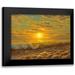 Adamov Alexey 14x12 Black Modern Framed Museum Art Print Titled - Sunset over the Sea with Seagulls II