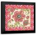 McRostie Kate 20x20 Black Modern Framed Museum Art Print Titled - Ikat Floral II