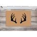 Antler and Welcome Door Mat Welcome Home Door Mats-Brown-Antlers Black-15 x 22.5