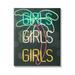 Stupell Industries Girls Neon Style Palm Tree Tropical Design Graphic Art Gallery Wrapped Canvas Print Wall Art Design by Daphne Polselli