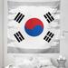 Korean Flag Tapestry Grunge Brush Paint on Backdrop Effect Fabric Wall Hanging Decor for Bedroom Living Room Dorm 5 Sizes Grey Multicolor by Ambesonne