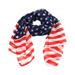 NUOLUX Wall Hanging Tapestry Shawl Beach Towel Picnic Mat Tablecloth American Flag Pattern Stars and Stripes Long Chiffon Scarf Shawl Towel (Two Red Bars 160*70CM)