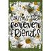 Daisy Flower Flat Canvas Wall Art Print Cousins are forever friends family love heart Hanging Wall Sign Large 16 x 12 Inch Decor Funny Gift