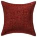 Stylo Culture Indian Cotton Living Room Throw Pillow Sham Cover Rust 16 x 16 Traditional Embroidered Ethnic Sofa Cushion Cover 40x40 cm Home Decor Mirrored Square Pillow Case | 1 Pc