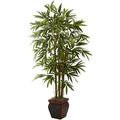 Nearly Natural 5.5 Bamboo Artificial Plant with Decorative Planter Green