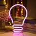 Bulb Neon Sign for Wall Decor LED Neon Light Wall Sign Hanging Art Light for Bedroom Nursery Room Party Christmas (USB Charging/Battery Powered)