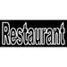 Double Stroke Restaurant LED Neon Sign 10 x 24 - inches Clear Edge Cut Acrylic Backing with Dimmer - Bright and Premium built indoor LED Neon Sign for restaurant window and interior decor.