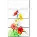 Design Art Still Life Colored Gerbera Flowers 4 Piece Painting Print on Wrapped Canvas Set