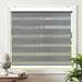 Biltek Cordless Zebra Window Blinds with Modern Design - Roller Shades w/ Dual Layers - Solid & Sheer Shades for Transparency / Privacy - Great for Home Office Kitchen Bathroom - Gray 64 W X 72 H