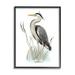 Stupell Industries Peaceful Heron Bird Standing Amidst Wild Grass Graphic Art Black Framed Art Print Wall Art Design by Studio Q