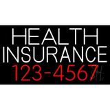 Health Insurance With Phone Number LED Neon Sign 13 x 24 - inches Black Square Cut Acrylic Backing with Dimmer - Bright and Premium built indoor LED Neon Sign for Defence Force.