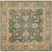 SAFAVIEH Antiquity Lagrange Floral Bordered Wool Area Rug Teal Blue/Taupe 6 x 6 Square