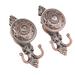 Pair of Rose Style Drapery Curtain Holdbacks Tieback Hooks (Antique Brass)