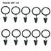 GLFILL 10 Pack Metal Curtain Rings with Clips Curtain Hangers Clips Drapery Clips with Rings Black