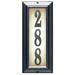 Qualarc Home Decorative Edgewood Vertical Lighted Address Plaque in Pewter Frame Color