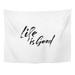 UFAEZU Back Lettering Motivating Modern Inspiring Hand Lettered Quote Home Life is Good Beauty Wall Art Hanging Tapestry Home Decor for Living Room Bedroom Dorm 51x60 inch