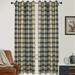 Goory 1Piece Buffalo Plaid Printed Bedroom Blackout Window Curtain Grommet Room Darkening Curtain Thermal Insulated Window Drapes Eyelet Ring Top Curtain Panel Yellow W:52 xL:84