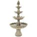 Sunnydaze 4-Tier Grand Courtyard Outdoor Water Fountain - 80 H - Earth