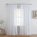 THD Zoey Faux Linen Textured Semi Sheer Window Rod Pocket Thick Curtains Drapery Panels 2 Panels