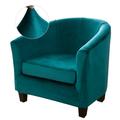 CJC Club Chair Covers 2-Piece Velvet Tub Chair Slipcover Armchair Sofa Couch Cover Elastic Furniture Protector(1 Pack)