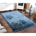 36 x24 Large Ultra Soft Rug Modern Hand Tufted Area Rug Non-Skid Indoor Living Room Carpets Elegant Fluffy Rugs Shag Rugs Floor Carpets for Bedrooms Nursery Easy Clean Christmas Gifts Light Blue