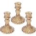 Glass Candlestick Holders Set 3Pcs 4 Taper Candle Holders Glod Glass Candle Holders for Wedding Festival Party & Festival Decor