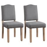 Yaheetech 2pcs Upholstered Dining Chairs for Home Kitchen Dark Gray