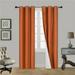 K34 Hotel Quality Silver Grommet Top Faux Silk 1 Panel Brick Rust Solid Thermal Foam Lined Blackout Heavy Thick Window Curtain Drapes Grommets 84 Length