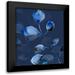 Boho Hue Studio 12x14 Black Modern Framed Museum Art Print Titled - Blue On Blue