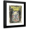 Leo Gestel 17x24 Black Modern Framed Museum Art Print Titled - Design Sketch Poster for Propaganda Art Protection in the Army Sketch of Soldier Heading Heading on a Brick Wall Above it the