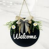 Welcome Sign Garland Wood Board Pendant Easter Decoration Home Door Wall Hanging Pendant