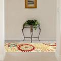 Floral Geometric Patterned Hand Tufted Wool Area Rug 2 6 x 8 Cream by Blue Nile Mills