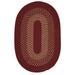 Colonial Mills 2 x 7 Red and Beige Braided Oval Area Throw Rug Runner