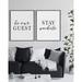 Be Our Guest Stay Awhile Poster Wall Decor Canvas Art Prints Painting 2 Pieces Picture Artwork Home Guest Room Decoration for Living Room With Inner Frame