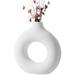 MORIMA Nordic Ceramic Donut Vase Circular Ceramic Flower Vase with Hollow Design Hand-made Dry Flowers Pot Modern Arts Decora
