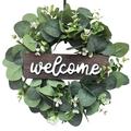 Welcome Sign Welcome Front Door Round Wood Sign Hanging Welcome Sign for Farmhouse porch Spring Welcome Sign Front Door Decoration 30CM