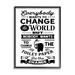 Stupell Industries Be The Change Funny Toilet Paper Vintage Washroom Graphic Art Black Framed Art Print Wall Art Design by Lettered and Lined