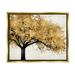 Stupell Industries Traditional Tree with Autumn Leaves over Neutral Metallic Gold Framed Floating Canvas Wall Art 24x30 by Kate Bennet
