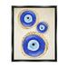 Stupell Industries Round Blue Evil Eye Pattern Lustrous Dotted Detail Painting Jet Black Floating Framed Canvas Print Wall Art Design by Two Smart Blondes