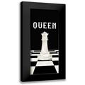 Reed Tara 10x18 Black Modern Framed Museum Art Print Titled - Rather be Playing Chess Pieces white panel VI-Queen