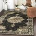 Lostwithiel Persian Farmhouse Living Room Bedroom Dining Room Area Rug - Boho Bohemian Vintage Medallion - Traditional Oriental Style Carpet - Black Brown Tan - 5 3 x 7 9