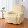 Goory Elastic Sofa Covers Recliner Armchair Cover Stretch Slipcover Plain Solid Color Couch Cover Furniture Protector Beige 3 Seat
